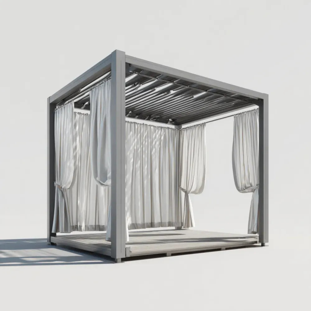 Freestanding Gazebo Aluminum Frame 300x300x250 cm – Grey – Modern Design